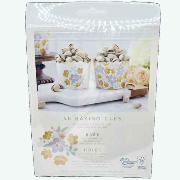 NEW My Minds Eye Gold Foiled Spring Flowers Baking Cups - 50 Count - Picture 4 of 4